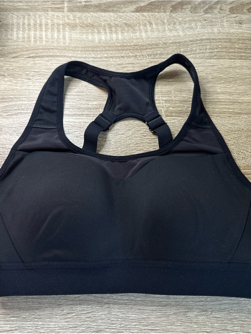 Gymshark Black Racerback Sports Bra with Mesh Detail